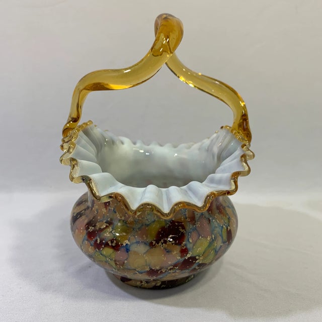 Arts & Crafts Vintage Art Glass Vase For Sale - Image 3 of 8