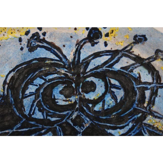 Danishl Round Ceramic Dish with Figurative Bat Motif by Leif Messel, 1997 For Sale - Image 3 of 12