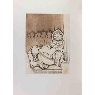 Giuseppe Migneco, The Pope, 1980s, Etching For Sale