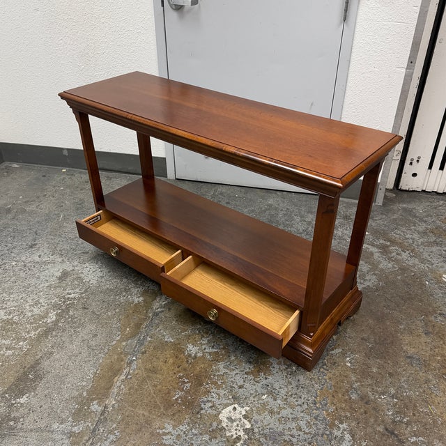 Broyhill Company Entry Table With Dual Surface + Double Drawers | Chairish