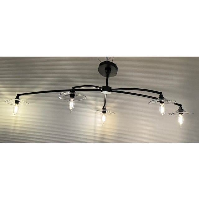 Glass Restoration Hardware Lily Smoke Glass Chandelier For Sale - Image 7 of 12
