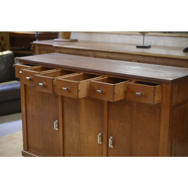 Modernist Art Deco Oak Buffet, 1940s For Sale - Image 4 of 15