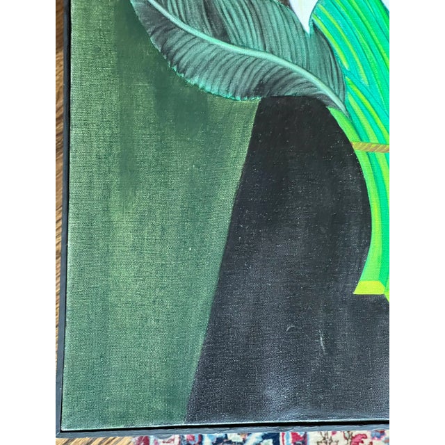 Black Signed Anita Mexico Calilily Floral Oil Painting. C1980 For Sale - Image 8 of 12