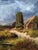 Early 20th Century Storm Over the Heath With Thatched Cottage Oil Painting For Sale - Image 4 of 6