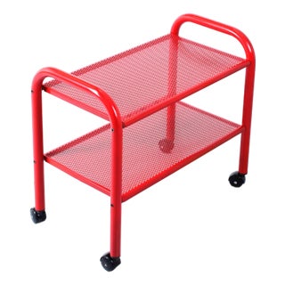 Postmodern Red Metal Trolley from Habitat, 1980s For Sale