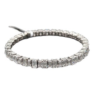 13.13 Ct Emerald Cut & Baguette Diamond Bracelet For Sale