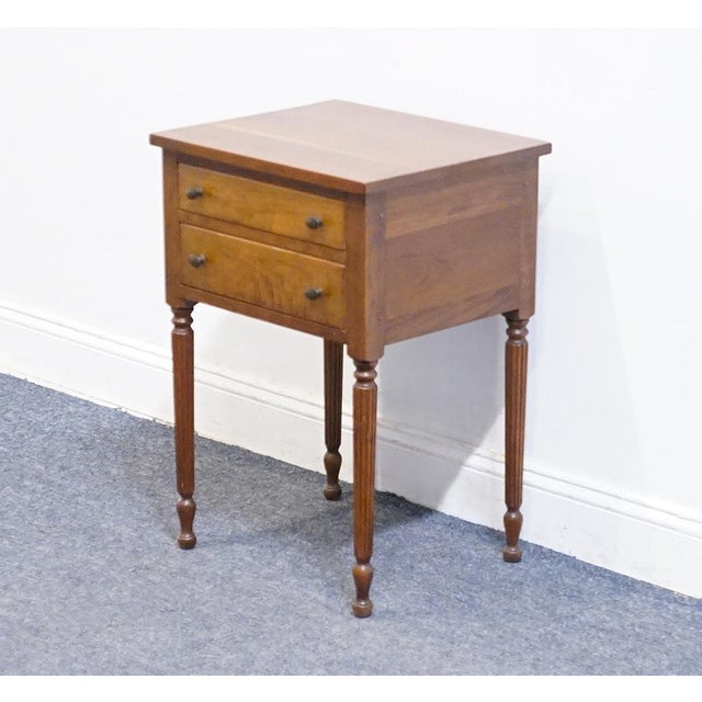 Stickley Stickley Furniture Solid Cherry Traditional Sheraton Style 19" Two Drawer Nightstand For Sale - Image 4 of 12