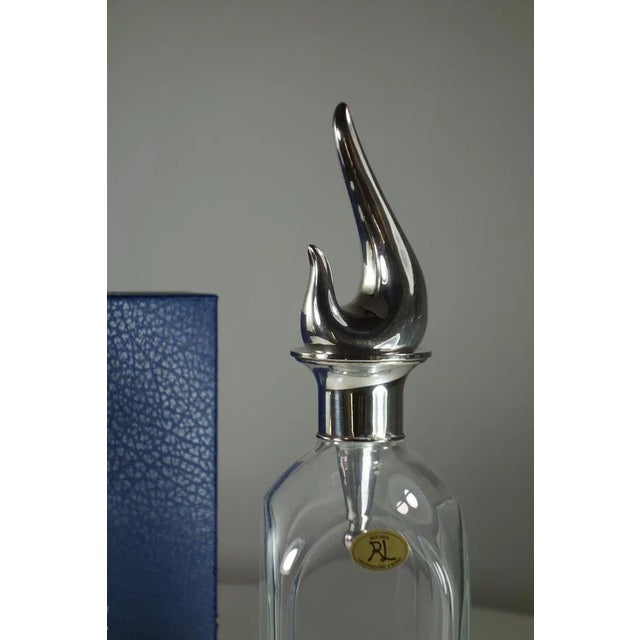 Vintage Crystal Bottle with 925 Silver by Del Conte For Sale - Image 4 of 7