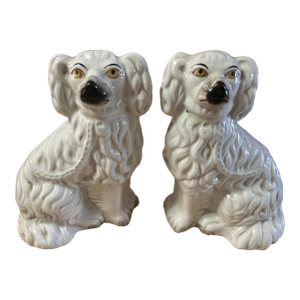 Pair of Antique Decorated Staffordshire Dogs, Circa 1860's