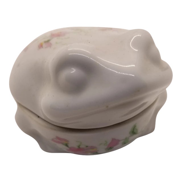 1970s Counterpoint Dew Ceramic Frog Trinket Box For Sale