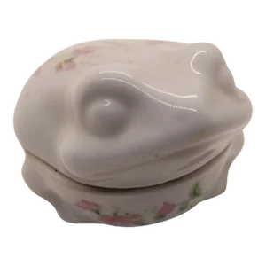 1970s Counterpoint Dew Ceramic Frog Trinket Box