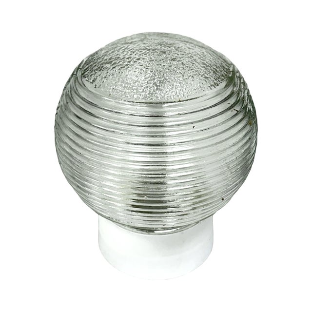 Glass Vintage Wall Sconce | Shade Glassworks Białystok 1974 | New Installation | PRL / Retro For Sale - Image 7 of 8