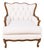 Vintage French Provincial Cream Tufted Wingback Lounge Accent Chair Attributed to Bassett Furniture For Sale