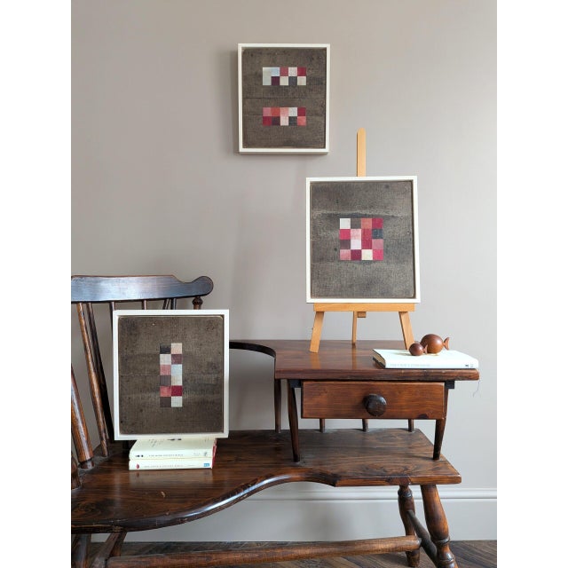 Contemporary 2026 Contemporary 'Geometric Collage 12 Squares' Original Mini Mixed Media Painting by British Artist Dave Boyd, Framed For Sale - Image 3 of 10