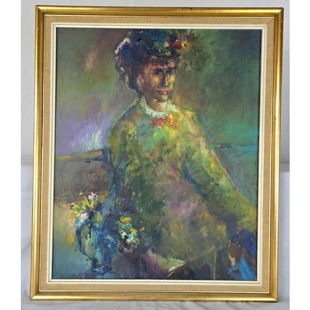 Impressionist Artist, Portrait, Oil on Wood Panel, Framed For Sale - Image 7 of 13