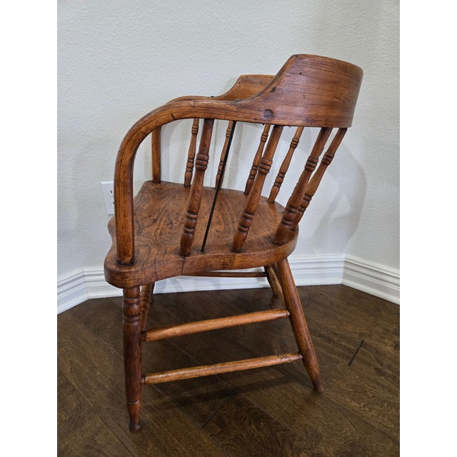 Antique Captain's Chair For Sale - Image 4 of 10