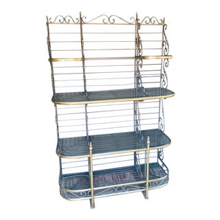 20th Century French Metal Bakers Rack With Copper Trim. For Sale