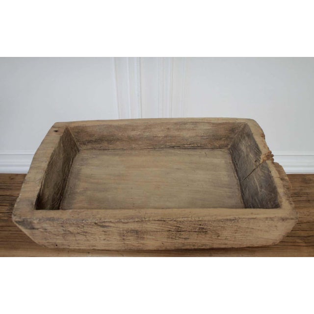 Vintage wood trough bowl centerpiece Size: 26"W x 17.5"D x 5.5"H.