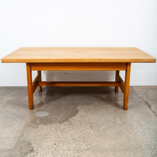 Aksel Dahl for K.P. Møbler coffee table in solid planked white oak. stamped example. C 1972. Very heavy and well made....