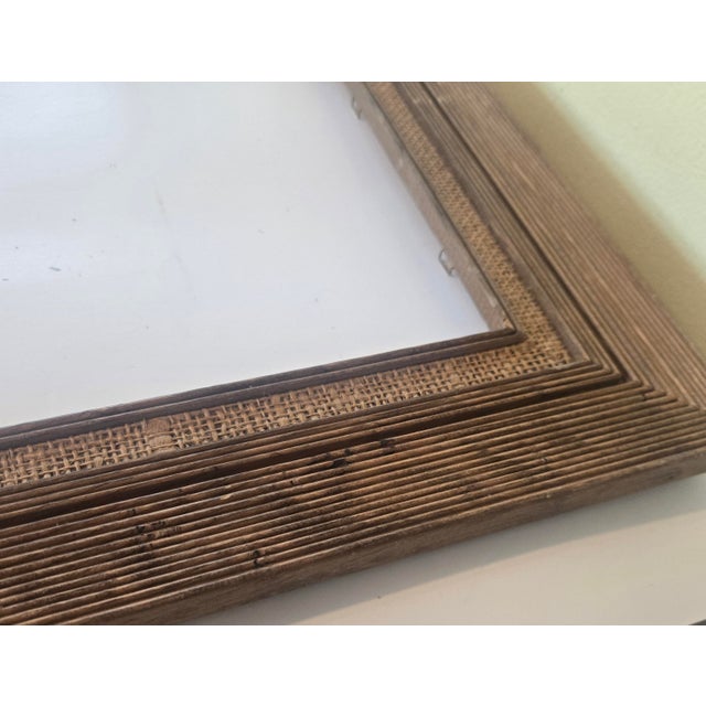 Primitive Wood and Burlap Trompe Picture Frame For Sale - Image 13 of 16