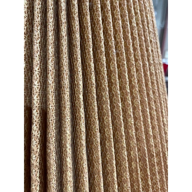 Farmhouse Vintage Wrought Iron Tripod Floor Lamp With Pleated Shade For Sale - Image 3 of 8