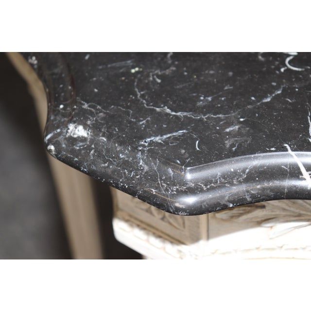 Pair of Paint Decorated Marble Top French Louis XVI Style Console Tables For Sale - Image 12 of 12