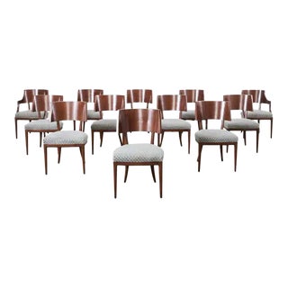 Set of Twelve A. Rudin Mahogany Stained 729 Dining Chairs For Sale