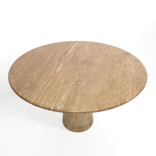 1970s Round Travertine Dining Table attributed to Angelo Mangiarotti, 1970 For Sale - Image 5 of 7