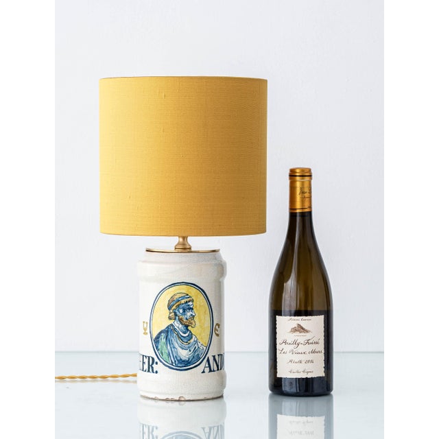 Italian Apothecary Pharmacy Albarello Ceramic Table Lamp from Deruta, 1870s For Sale - Image 5 of 13