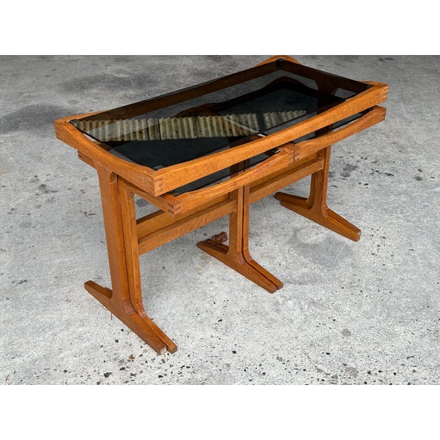 Mid-Century Modern Mid-Century Modern Danish Unika Nesting Tables in Oak, 1970s, Set of 3 For Sale - Image 3 of 8