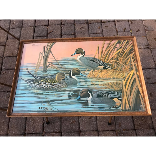 Vintage J. Macleod Folding Tables with Scenes of Ducks 5 Pieces