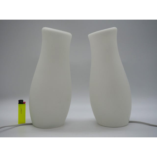 1990s Mylonit Frosted Glass Table Lamps by Kristin Leibel & Kristian Andrèason for Ikea, 1990s, Set of 2 For Sale - Image 5 of 10