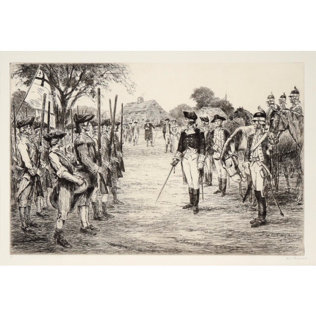 Impressionist Washington Assumes Command - Etching on Paper by Ralph Ludwig Boyer For Sale - Image 3 of 7