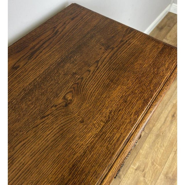 Vintage French Louis Oak Chest of 4 Drawers For Sale - Image 9 of 14