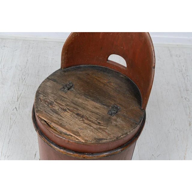 Brown Antique Swedish Folk Art Stump Chair For Sale - Image 8 of 10