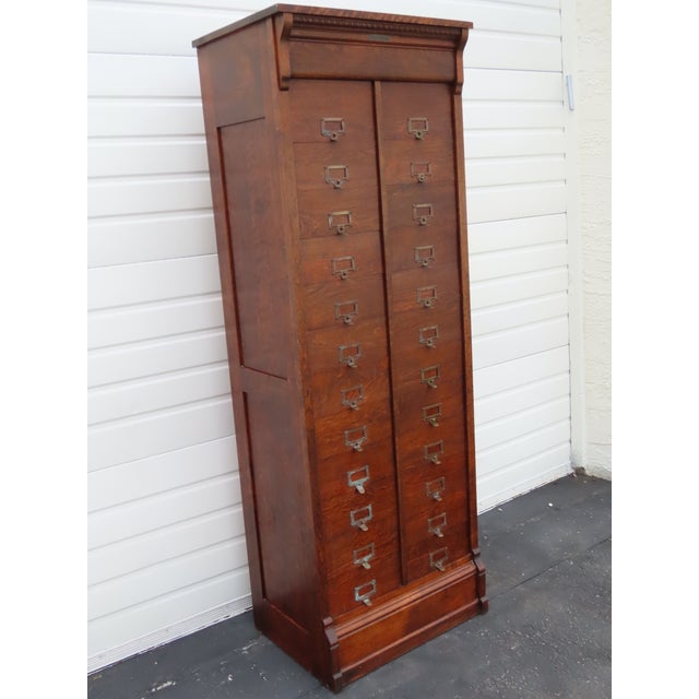 M Ohmers Sons Late 1800s Tall 24 Drawers File Cabinet Cupboard 6641 For Sale - Image 11 of 16