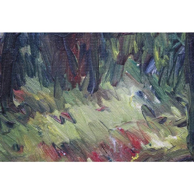 Steiner Ruta Steinerte, Forest, 1982, Oil on Cardboard For Sale - Image 4 of 7