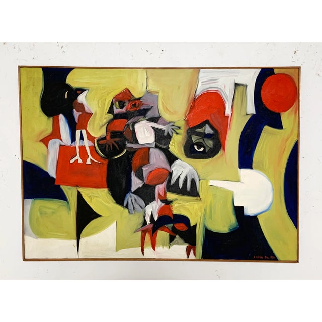 D. 1970 Expressionist Oil Painting by New York Artist Arnold Weber For Sale - Image 9 of 9