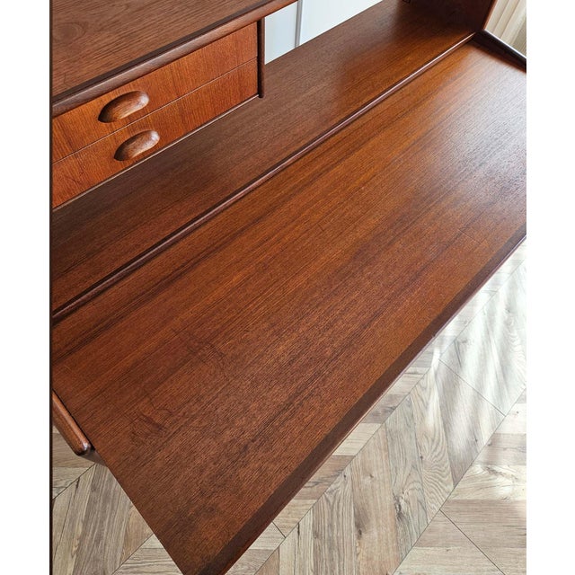 Mid-Century Teak Bookcase with Pull-Out Writing Desk, 1960s For Sale - Image 14 of 18
