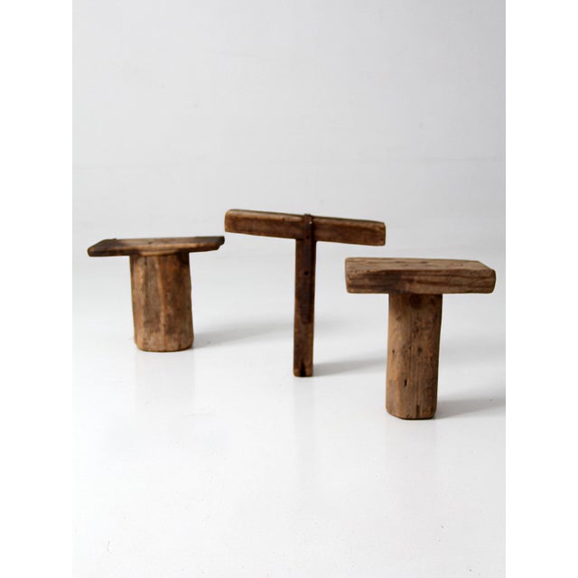 Antique Primitive Milking Stools Collection Set of 3 For Sale - Image 17 of 18