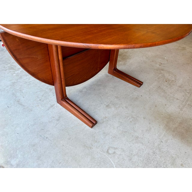 Vintage Danish Teak Drop Leaf Dining Table For Sale - Image 12 of 15