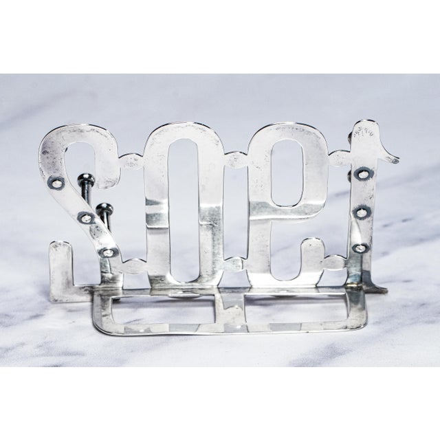 Rare Tiffany & Co. Antique Sterling Silver 1902 Year Cut Out Fountain Pen Rest Stand Desk For Sale - Image 9 of 11