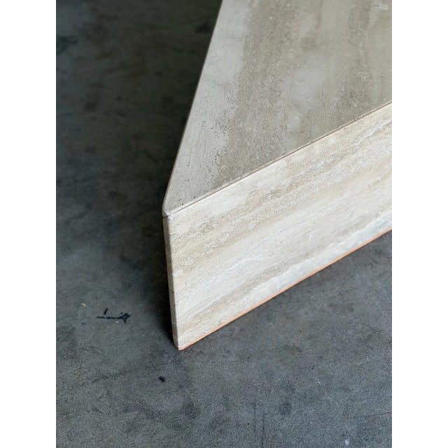 1970s Honed Travertine Coffee Table Set - Two Piece For Sale - Image 16 of 18