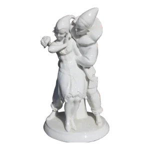 Pierrot and Pierrette Blanc De Chine Porcelain Figures Circa 1920's