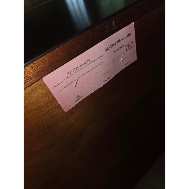 Brown 1990s Henkel Harris Bachelors Serving Chest of Drawers #2401 Mahogany For Sale - Image 8 of 9