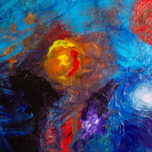 “Starbirth – Large Abstract Acrylic Painting by Nathalie Gribinski” For Sale - Image 14 of 15