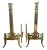 Pair of Tall Neoclassical Brass Andirons For Sale
