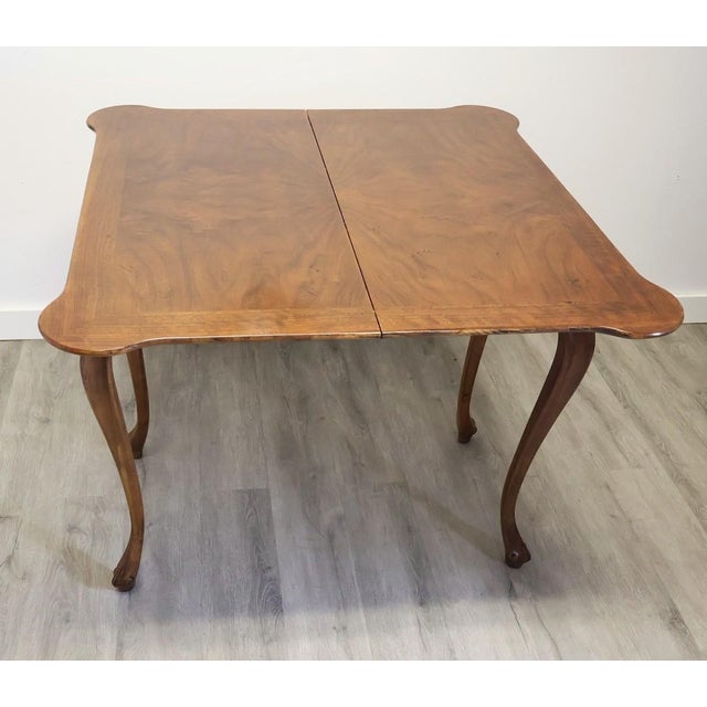 Brown Baker Milling Road Burl Walnut Flip-Top Game Table For Sale - Image 8 of 12