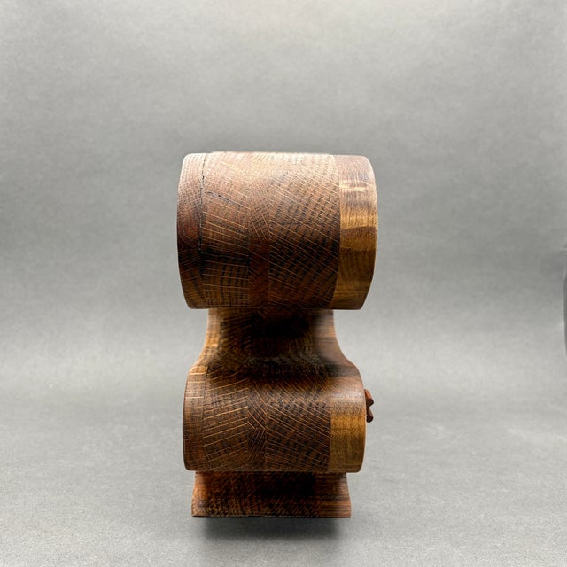 Vintage MCM Sculptural Oak Bandsaw Box With Three Drawers For Sale - Image 4 of 9