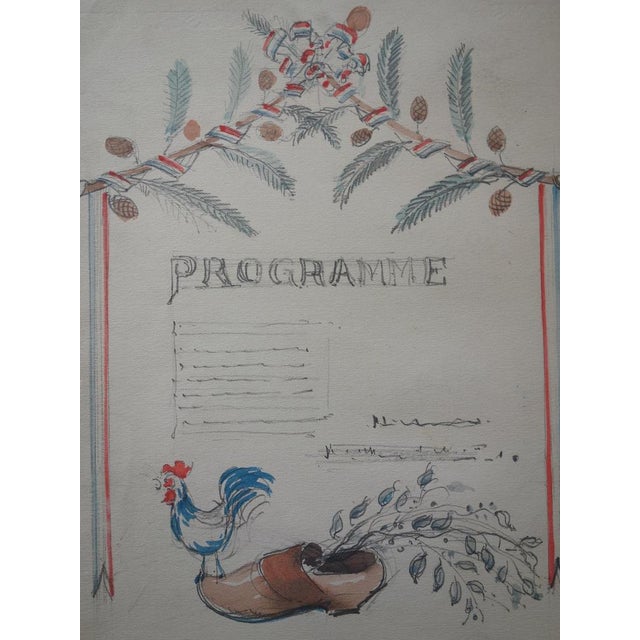 Gustave Poetzsch (1870-1950) Programme Watercolour and graphite on paper Hand signed and dated 1918 Bears the stamp of the...